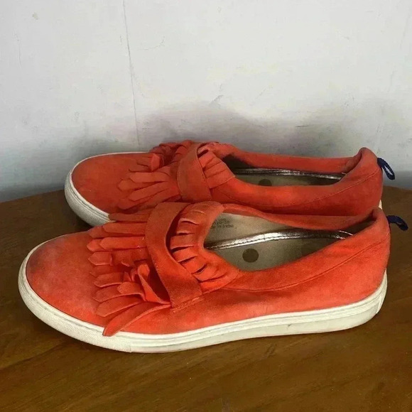 Boden Rayna Fringe Orange Slip On Shoes Women's Size 8 - Picture 3 of 11